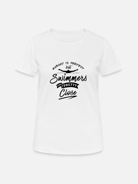 Schwimmen Schwimmer Schwimmerin - Frauen T-Shirt atmungsaktiv - Weiß