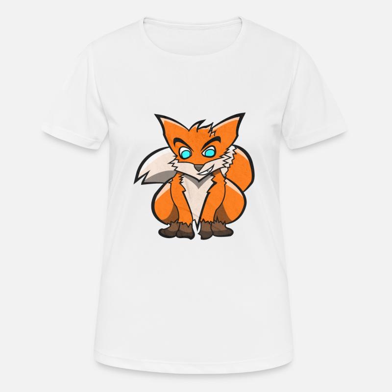Cool fox cartoon - Women's Breathable T-Shirt - white