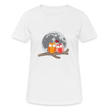 Animal Love - Owls couple - Women's Breathable T-Shirt - white - Front - AI Model Female 172 dark (172cm)