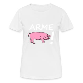 Arme sau - Frauen T-Shirt atmungsaktiv - Weiß - Vorne - AI Model Female 172 dark (172cm)