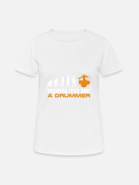 Drum Shirt Cadeau de batteur · Evolution - T-shirt respirant Femme - blanc