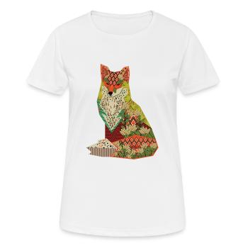Hippie Fuchs Retro Mandala Yoga Frieden Chakra - Frauen T-Shirt atmungsaktiv - Weiß - Vorne - AI Model Female 172 dark (172cm)