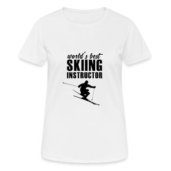 Ski Skiing Ski Instructor Ski Instructor Ski Instructor - Women's Breathable T-Shirt - white - Front - AI Model Female 172 dark (172cm)