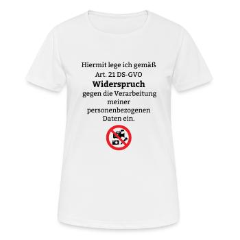 Datenschutz Verordnung Law DSGVO Event Foto Jura - Frauen T-Shirt atmungsaktiv - Weiß - Vorne - AI Model Female 172 dark (172cm)