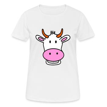 laughing cow - Women's Breathable T-Shirt - white - Front - AI Model Female 172 dark (172cm)