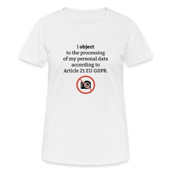 Personenbezogene Daten Datenschutz GDPR Jura - Frauen T-Shirt atmungsaktiv - Weiß - Vorne - AI Model Female 172 dark (172cm)