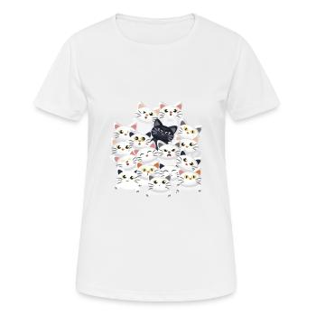 Cats in the pile - Women's Breathable T-Shirt - white - Front - AI Model Female 172 dark (172cm)
