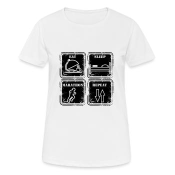 Marathoner Marathonläufer Marathons Marathon Halb - Frauen T-Shirt atmungsaktiv - Weiß - Vorne - AI Model Female 172 dark (172cm)