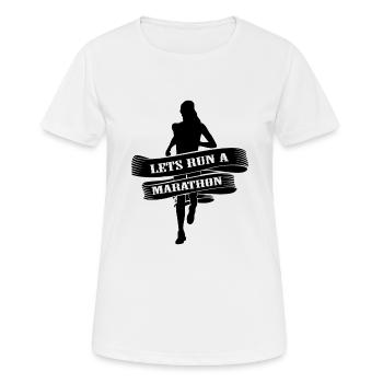 Marathon - Frauen T-Shirt atmungsaktiv - Weiß - Vorne - AI Model Female 172 dark (172cm)
