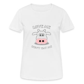 love me dont eat me cow - Frauen T-Shirt atmungsaktiv - Weiß - Vorne - AI Model Female 172 dark (172cm)
