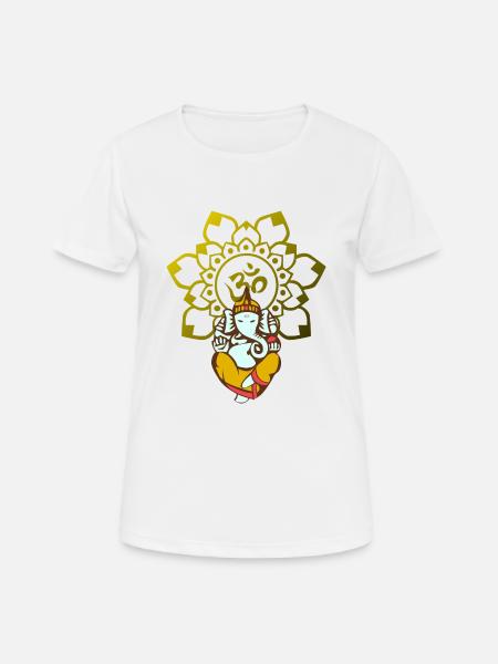 Yoga Ganesha India Om Sign - Women's Breathable T-Shirt - white