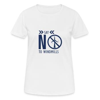 Windkraft Gegen Windräder Windenergie Windrad Anti - Frauen T-Shirt atmungsaktiv - Weiß - Vorne - AI Model Female 172 dark (172cm)