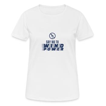 Anti Windrad - Frauen T-Shirt atmungsaktiv - Weiß - Vorne - AI Model Female 172 dark (172cm)