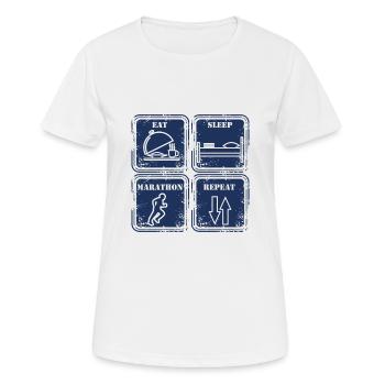 Joggen Marathonläufer Halbmarathon Jogger Marathon - Frauen T-Shirt atmungsaktiv - Weiß - Vorne - AI Model Female 172 dark (172cm)