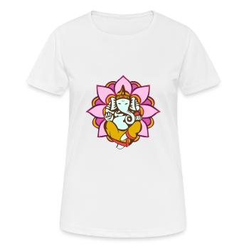 Ganesha Yoga Indien - Frauen T-Shirt atmungsaktiv - Weiß - Vorne - AI Model Female 172 dark (172cm)