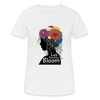 Let Equality Bloom - Frauen T-Shirt atmungsaktiv - Weiß - Vorne - AI Model Female 172 dark (172cm)