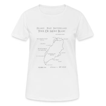 France Italie Suisse Tour du Mont Blanc - T-shirt respirant Femme - blanc - Devant - AI Model Female 172 dark (172cm)