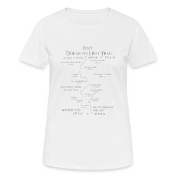 Italie Dolomites High Trail 1 - T-shirt respirant Femme - blanc - Devant - AI Model Female 172 dark (172cm)