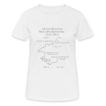 Royaume-Uni Pays de Galles Pembrokeshire Coastal Path - T-shirt respirant Femme - blanc - Devant - AI Model Female 172 dark (172cm)