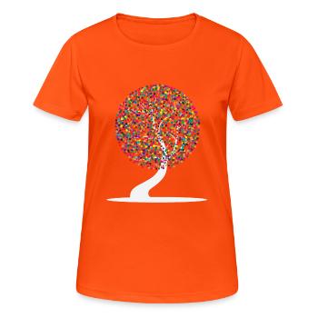 Colorful tree - Women's Breathable T-Shirt - neon orange - Front - AI Model Female 172 dark (172cm)