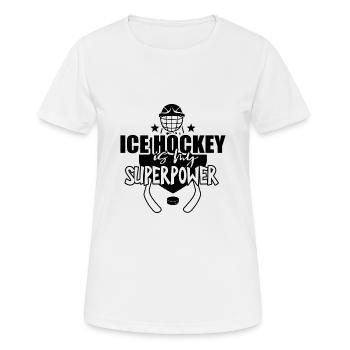 Eishockey Eishockey Eishockey Eishockey - Frauen T-Shirt atmungsaktiv - Weiß - Vorne - AI Model Female 172 dark (172cm)