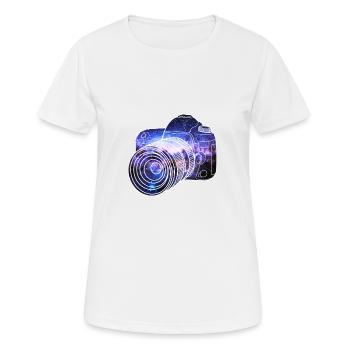Fotografie Fotograf Kamera Spiegelreflex Geschenk - Frauen T-Shirt atmungsaktiv - Weiß - Vorne - AI Model Female 172 dark (172cm)