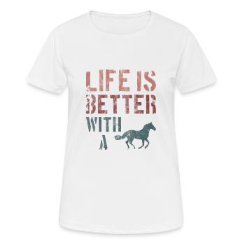 Amour de cheval Cavalier Fille Proverbes Cadeau - T-shirt respirant Femme - blanc - Devant - AI Model Female 172 dark (172cm)