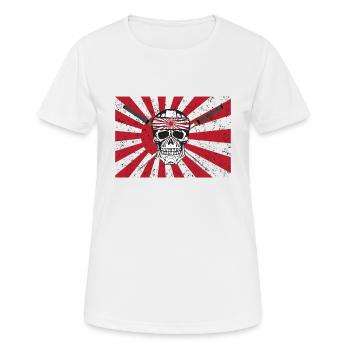 Crâne Kamikaze Rock Metal - T-shirt respirant Femme - blanc - Devant - AI Model Female 172 dark (172cm)