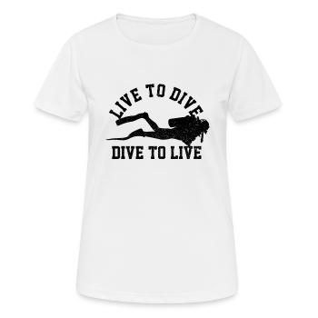 Diving - diver gift - Women's Breathable T-Shirt - white - Front - AI Model Female 172 dark (172cm)