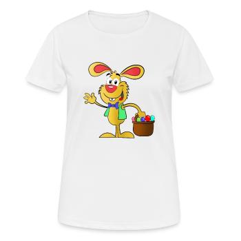 Lapin de Pâques - T-shirt respirant Femme - blanc - Devant - AI Model Female 172 dark (172cm)