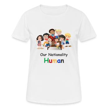 Nationalität Mensch Menschenrechte T-Shirt - Frauen T-Shirt atmungsaktiv - Weiß - Vorne - AI Model Female 172 dark (172cm)