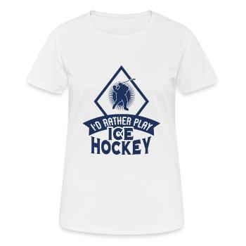 Eishockey Eishockey Eishockey Eishockey - Frauen T-Shirt atmungsaktiv - Weiß - Vorne - AI Model Female 172 dark (172cm)