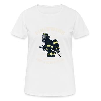 Feuerwehrmann Feuerwehr Feuerwehrfrau Geschenk - Frauen T-Shirt atmungsaktiv - Weiß - Vorne - AI Model Female 172 dark (172cm)