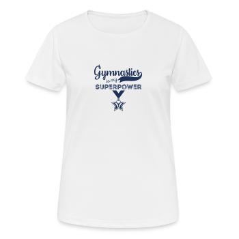Gymnastik Bodenturnen - Frauen T-Shirt atmungsaktiv - Weiß - Vorne - AI Model Female 172 dark (172cm)