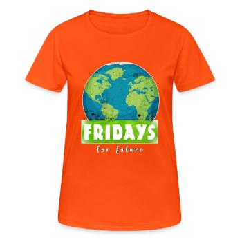 Fridays For Future Stop Climate Co2 Protest Gift - Women's Breathable T-Shirt - neon orange - Front - AI Model Female 172 dark (172cm)