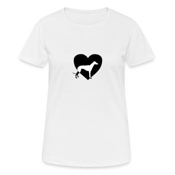 Windhund im Herz - Frauen T-Shirt atmungsaktiv - Weiß - Vorne - AI Model Female 172 dark (172cm)