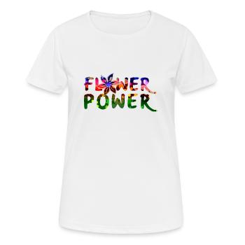 Flower Power - Blumen und Farben - Frauen T-Shirt atmungsaktiv - Weiß - Vorne - AI Model Female 172 dark (172cm)