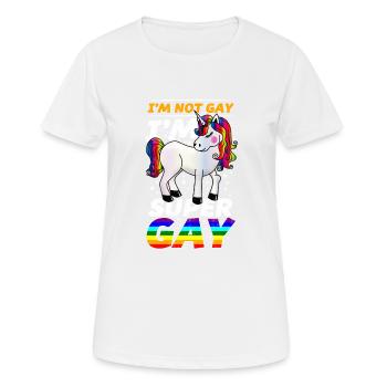 GAY Unicorn - T-shirt respirant Femme - blanc - Devant - AI Model Female 172 dark (172cm)