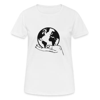 Erde - Frauen T-Shirt atmungsaktiv - Weiß - Vorne - AI Model Female 172 dark (172cm)
