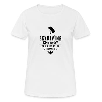 Fallschirmsprung - Frauen T-Shirt atmungsaktiv - Weiß - Vorne - AI Model Female 172 dark (172cm)