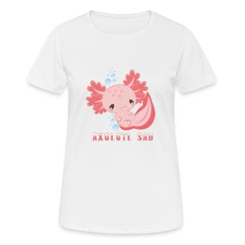 Trauriger Axolotl Schwanzlurch Salamander - Frauen T-Shirt atmungsaktiv - Weiß - Vorne - AI Model Female 172 dark (172cm)