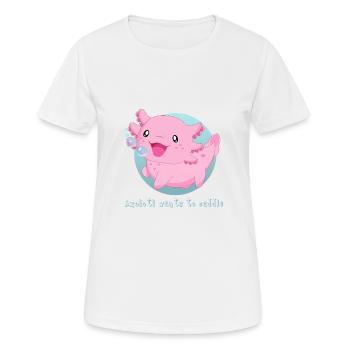 Knuddel Axolotl Schwanzlurch Salamander - Frauen T-Shirt atmungsaktiv - Weiß - Vorne - AI Model Female 172 dark (172cm)