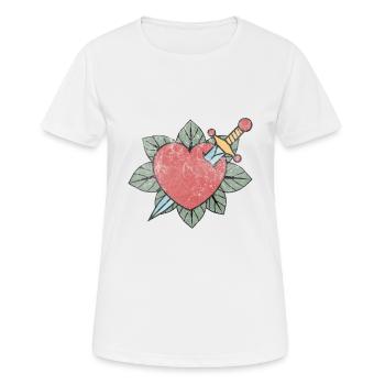 Le cœur blessé - T-shirt respirant Femme - blanc - Devant - AI Model Female 172 dark (172cm)