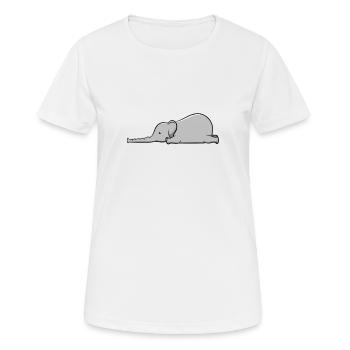 Müder Elefant | Geschenk süß süß - Frauen T-Shirt atmungsaktiv - Weiß - Vorne - AI Model Female 172 dark (172cm)