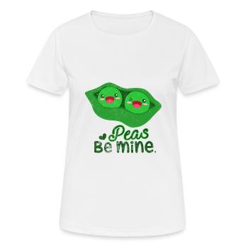Peas Be Mine | Erbsen Wortspiel Vegetable Geschenk - Frauen T-Shirt atmungsaktiv - Weiß - Vorne - AI Model Female 172 dark (172cm)