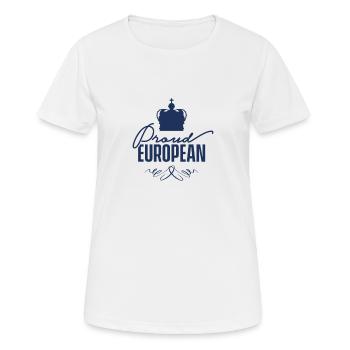 Stolzer Europäer - Frauen T-Shirt atmungsaktiv - Weiß - Vorne - AI Model Female 172 dark (172cm)