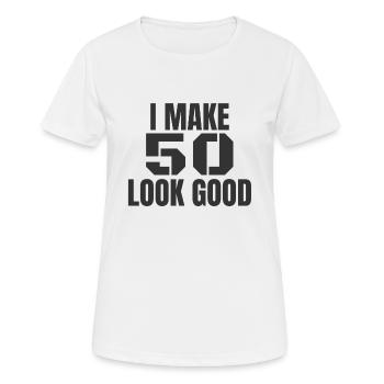 50th birthday - Women's Breathable T-Shirt - white - Front - AI Model Female 172 dark (172cm)