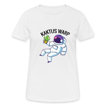 Kaktus Warp Weltall T-Shirt - Frauen T-Shirt atmungsaktiv - Weiß - Vorne - AI Model Female 172 dark (172cm)
