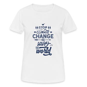 Umwelt retten - Frauen T-Shirt atmungsaktiv - Weiß - Vorne - AI Model Female 172 dark (172cm)