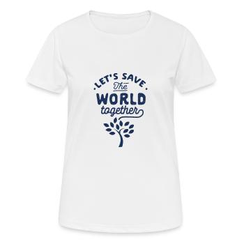 Klima retten - Frauen T-Shirt atmungsaktiv - Weiß - Vorne - AI Model Female 172 dark (172cm)